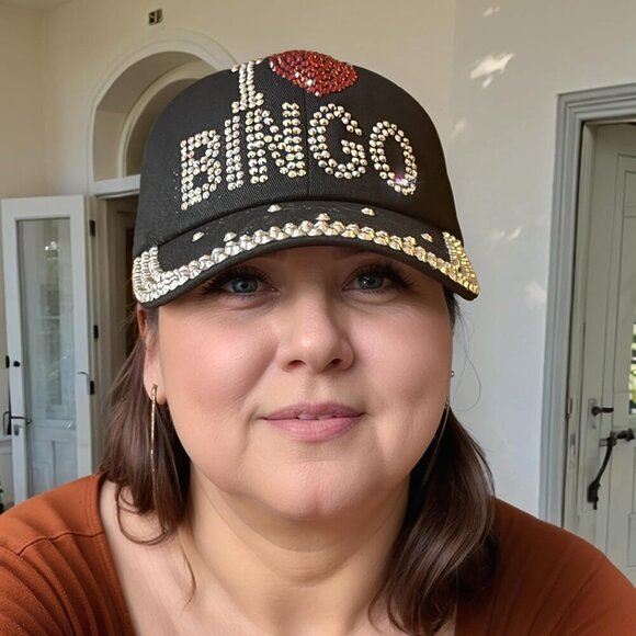 Women’s Rhinestone Baseball Cap Distressed Denim Gift Accessory - Picture 9 of 9